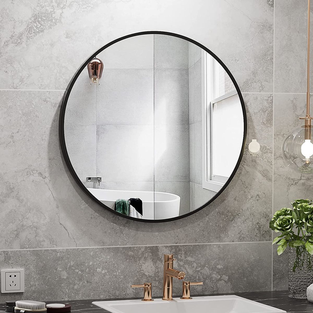 MIROIR ROND CADRE METAL